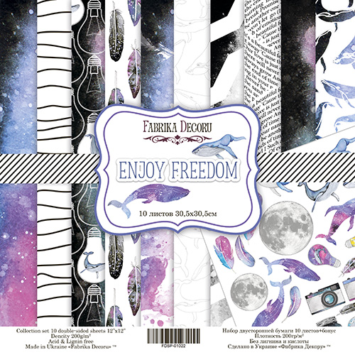 Zestaw papieru do scrapbookingu "Enjoy freedom" 30,5cm x 30,5cm - Fabrika Decoru