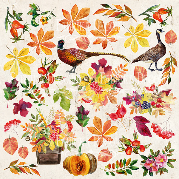 Arkusz z obrazkami do dekorowania "Botany Autumn" - Fabrika Decoru