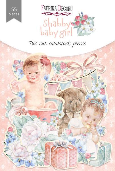 Zestaw wycinanek, kolekcja "Shabby baby girl redesign", 55szt - Fabrika Decoru