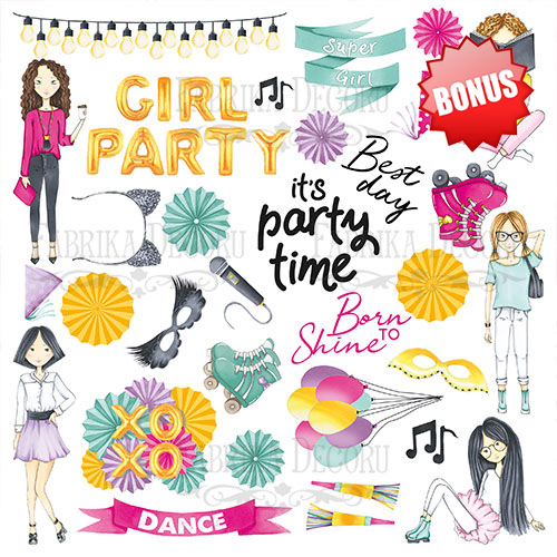 Double-sided scrapbooking paper set Party girl 8"x8" 10 sheets - foto 11