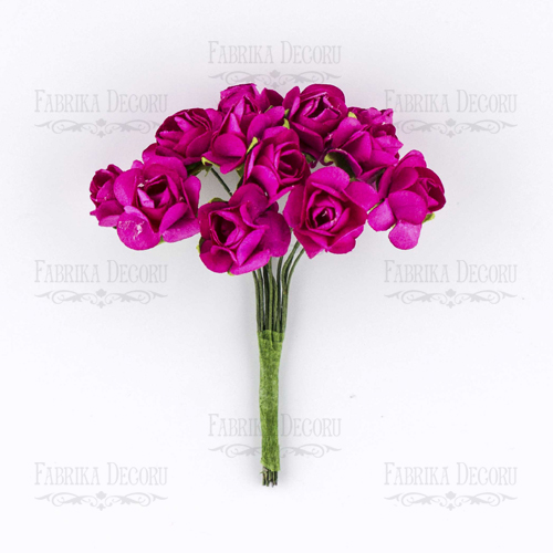 Blumenstrauß aus kleinen Rosen, Farbe Fuchsia, 12 Stk - Fabrika Decoru