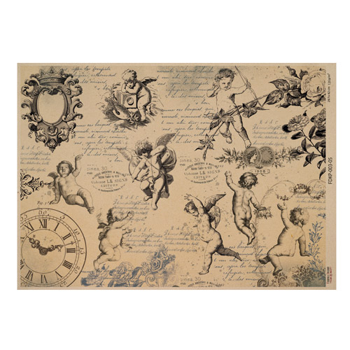 Arkusz kraft papieru z wzorem Vintage women's world #05, 42x29,7 cm - Fabrika Decoru
