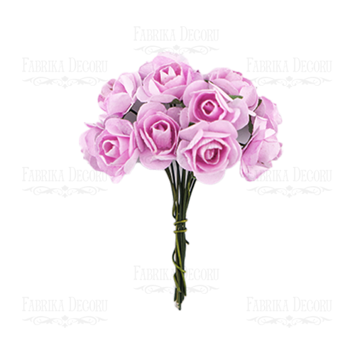 Bouquet of small rose flowers, color  Dark Pink, 12pcs