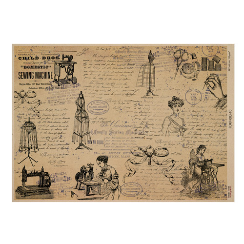 Arkusz kraft papieru z wzorem Vintage women's world #10, 42x29,7 cm - Fabrika Decoru