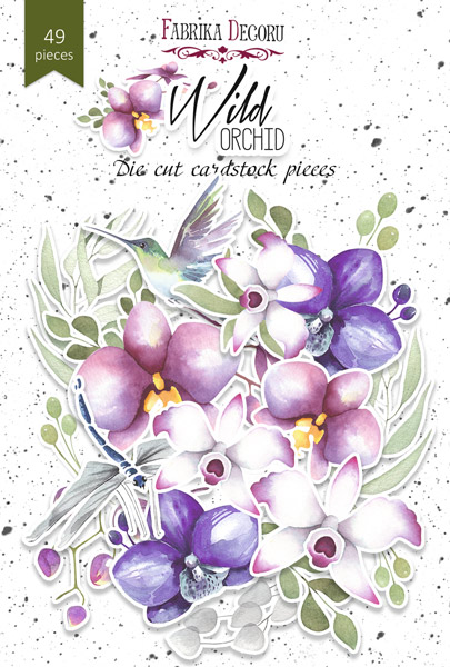 Zestaw wycinanek, kolekcja "Wild Orchid",49 szt - Fabrika Decoru