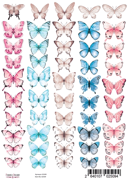 Bilderset zur Dekoration "Schmetterlinge 2" A4 - Fabrika Decoru