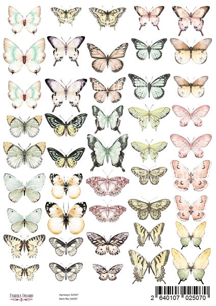 Bilderset zur Dekoration "Schmetterlinge" A4 - Fabrika Decoru