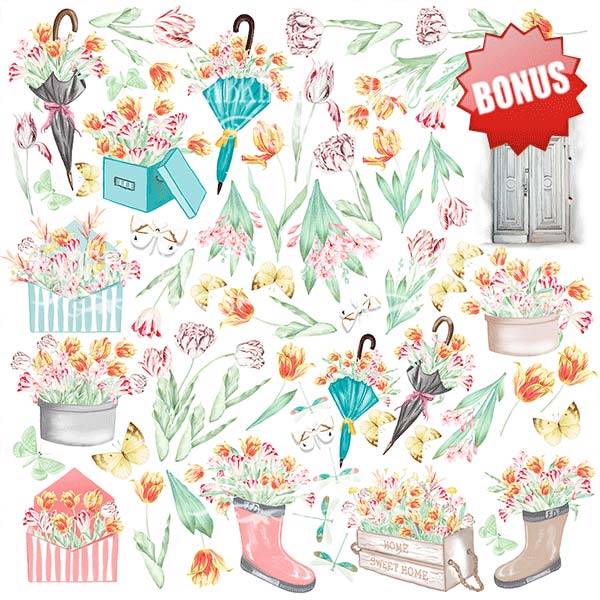 Double-sided scrapbooking paper set Scent of spring 12"x12", 10 sheets - foto 11