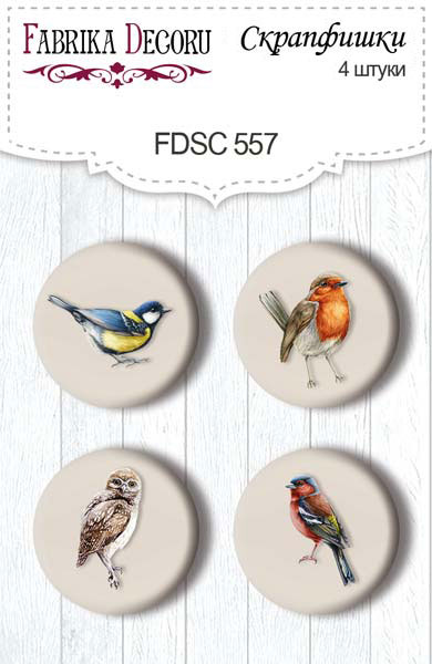 Set of 4pcs flair buttons for scrabooking Forest life #557