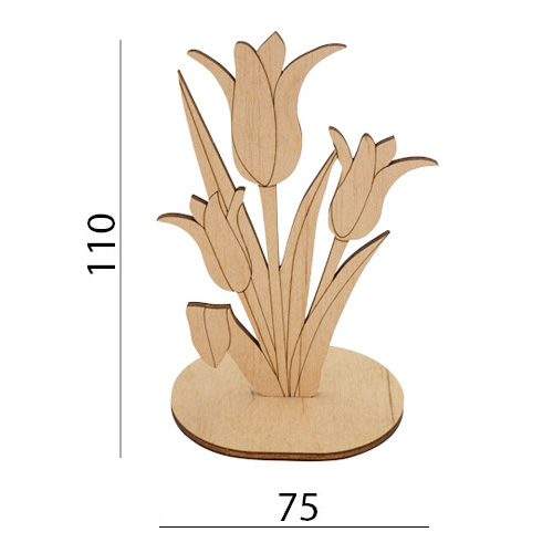 Figurka do kolorowania i ozdabiania, #529 "Tulipany na podstawce" - foto 0  - Fabrika Decoru