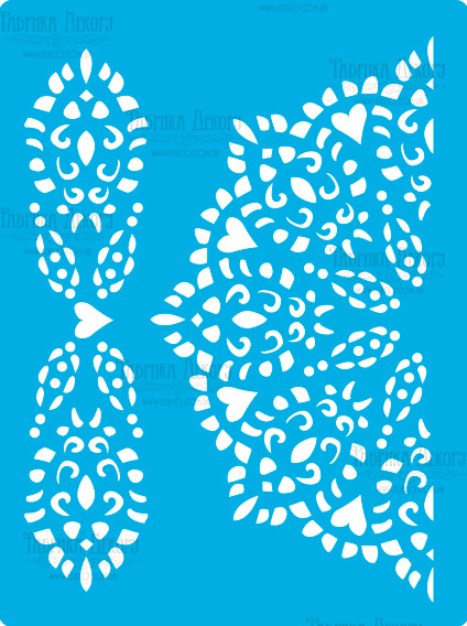 Stencil reusable, 15x20cm "Lace napkin with border", #356