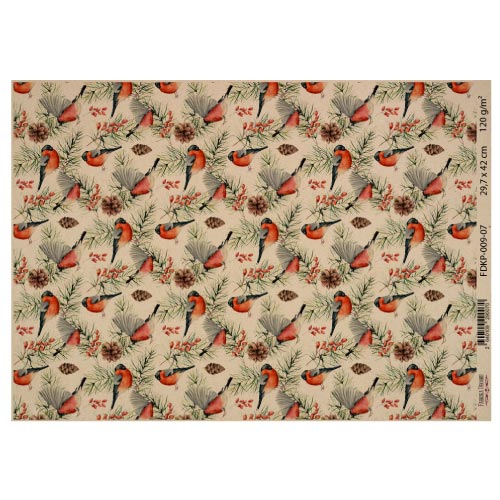 Arkusz kraft papieru z wzorem "Christmas backgrounds", #7, 42x29,7 cm - Fabrika Decoru