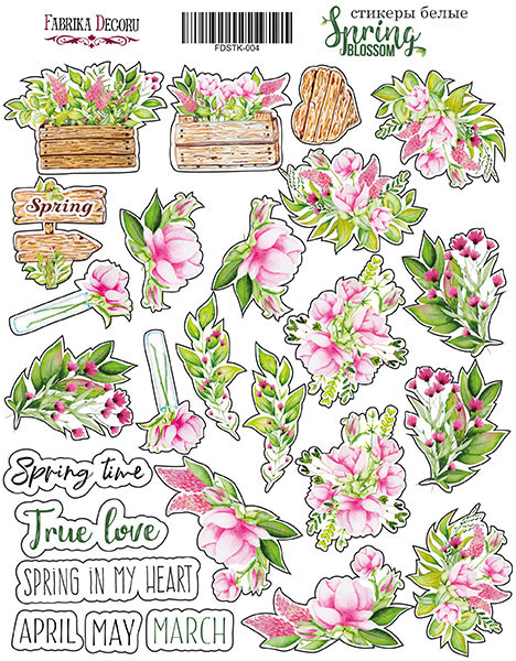 Kit of stickers 26 pcs Spring blossom  #004