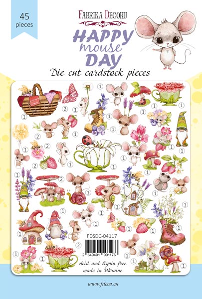 Set of die cuts Happy mouse day, 45 шт - foto 0