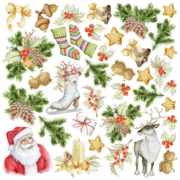 Arkusz z obrazkami do dekorowania "Awaiting Christmas" - Fabrika Decoru