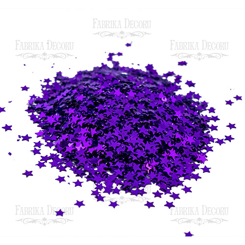 Пайетки Звездочки мини, фиолетовые металлик, #018 - Фото 0