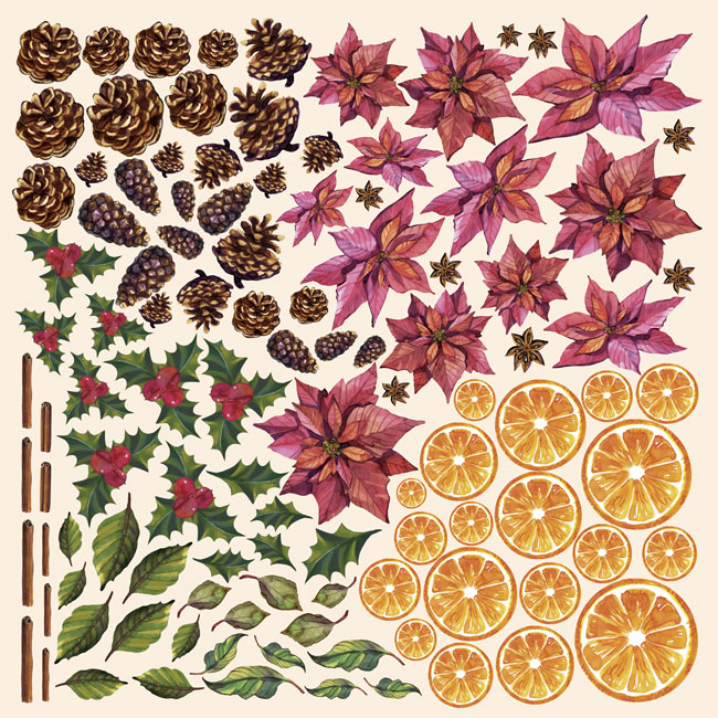 Arkusz z obrazkami do dekorowania "Botany winter" - Fabrika Decoru