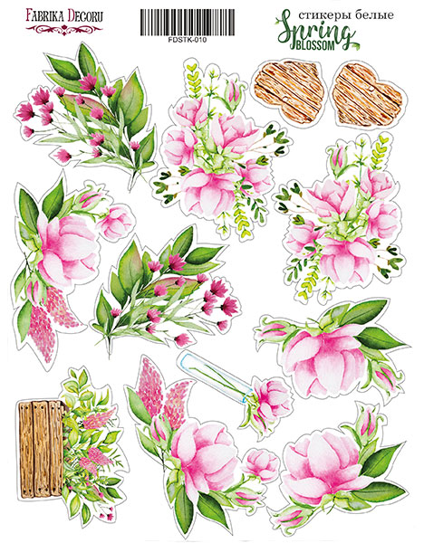 Aufkleberset 12 Stück Frühlingsblüte #010 - Fabrika Decoru