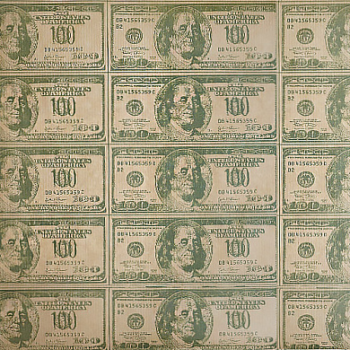 лист крафт бумаги с рисунком доллар 30х30 см