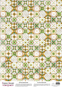 Arkusz kalki z nadrukiem, Deco Vellum, format A3 (11,7" х 16,5"), "Suzani Green"