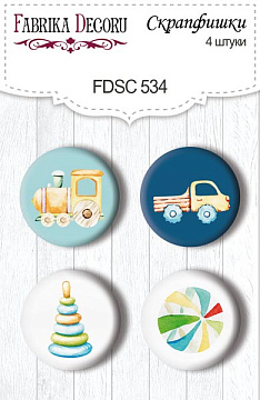 Set of 4pcs flair buttons for scrabooking My cute Baby elephant boy #534