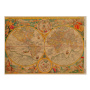 Arkusz kraft papieru z wzorem Maps of the seas and continents #09, 42x29,7 cm
