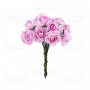 Набор маленьких цветов, Букетик роз, Темно-Розовые 12шт