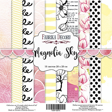 Double-sided scrapbooking paper set Magnolia Sky 8"x8", 10 sheets
