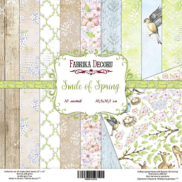 Double-sided scrapbooking paper set Smile of spring 12"x12", 10 sheets