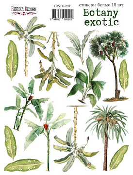 Zestaw naklejek, 15 szt, "Botany exotic" #207