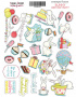 Kit of stickers 22 pcs Bunny birhtday party #019