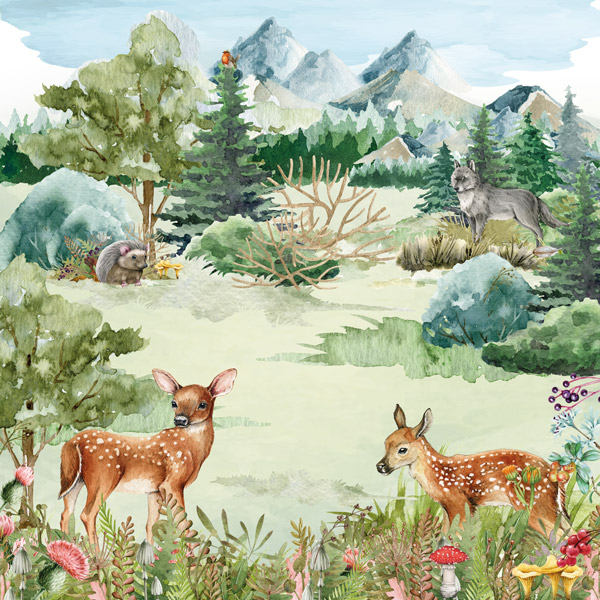 Double-sided scrapbooking paper set Forest life 12"x12", 10 sheets - foto 1