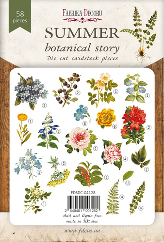 Zestaw wycinanek, kolekcja Summer botanical story 58 szt - foto 0  - Fabrika Decoru
