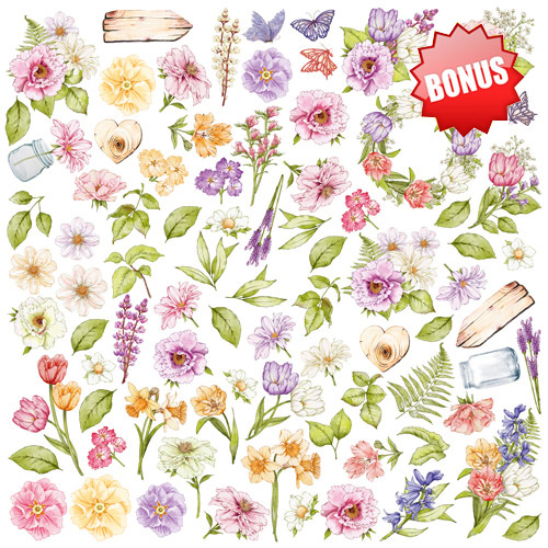 Double-sided scrapbooking paper set Spring inspiration 12"x12", 10 sheets - foto 12