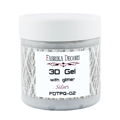 3-D gel with glitter "Silver", 150ml