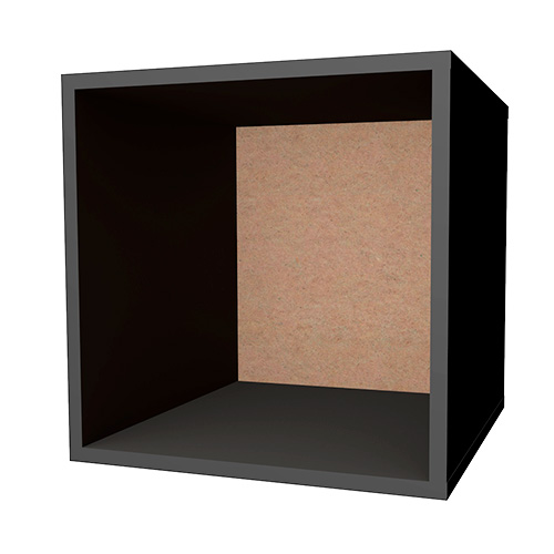мебельная cекция - куб, корпус черный, задняя панель мдф, 400мм х 400мм х 400мм