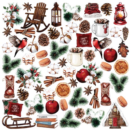 Arkusz z obrazkami do dekorowania Bright Christmas - Fabrika Decoru