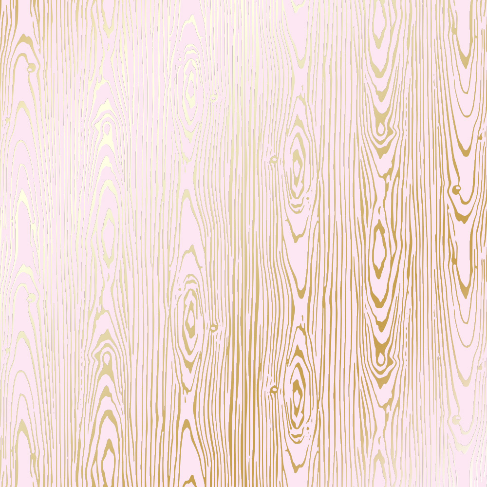 Sheet of single-sided paper with gold foil embossing, pattern Golden Wood Texture Light pink, 12"x12"