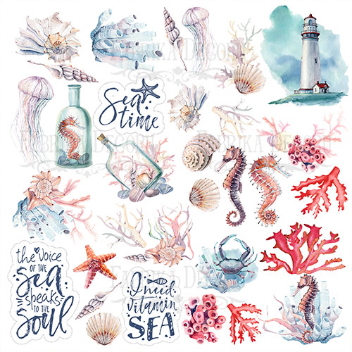 Arkusz z obrazkami do dekorowania "Sea soul" - Fabrika Decoru