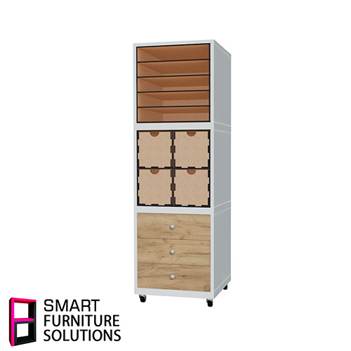 Cabinet with three drawers, Body White, 400mm x 400mm x 400mm - foto 4