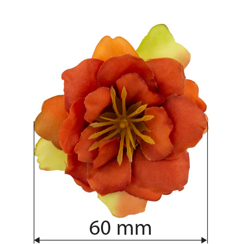 Цветок клематиса оранжево-красный, 1шт - Фото 1