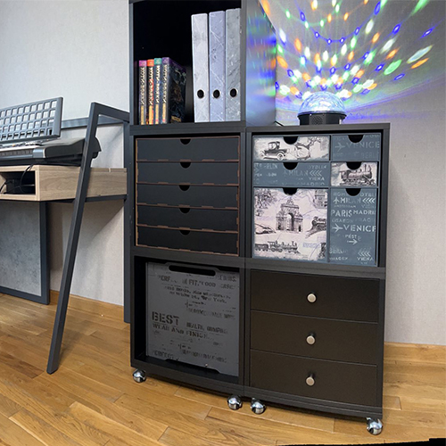 Furniture section - cabinet, Black body, Back Panel MDF, 400mm x 400mm x 400mm - foto 1