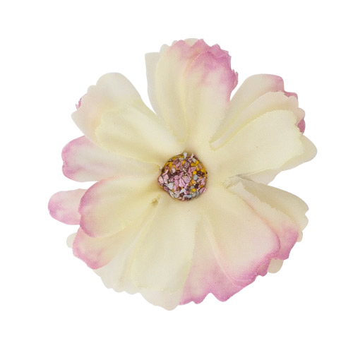 Цветок ромашки айвори с розовым, 1шт - Фото 0