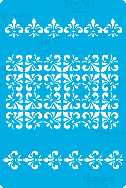 Stencil for crafts 15x20cm "Heraldic lily borders" #279