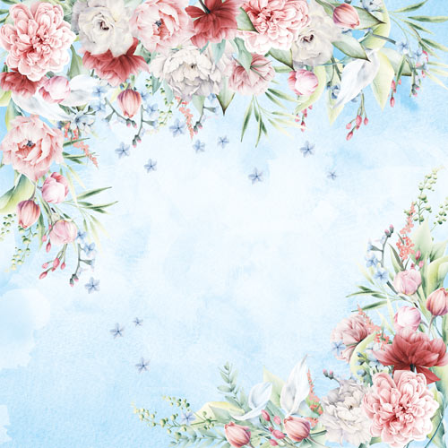 Double-sided scrapbooking paper set Peony garden 12"x12", 10 sheets - foto 1