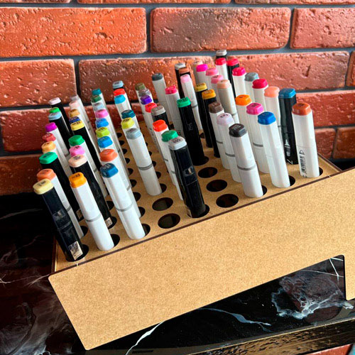 Настольный органайзер для маркеров, на 81 ячейку, 262mm x 165mm х 295mm, DIY набор #379 - Фото 2