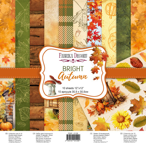 Zestaw papieru do scrapbookingu Bright Autumn, 30,5 cm x 30,5 cm - Fabrika Decoru
