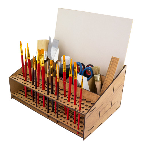 Desk organizer for brushes and art supplies, 326mm x 215mm х 160mm, DIY kit #373 - foto 0