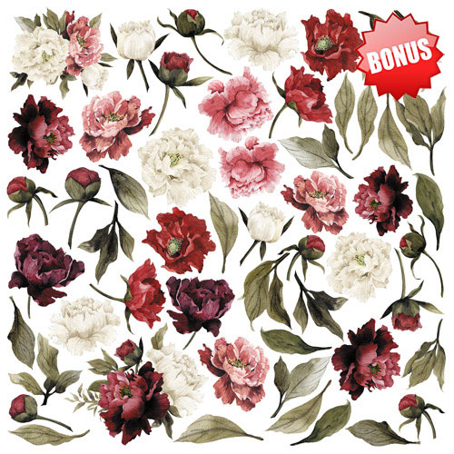 Double-sided scrapbooking paper set Peony passion 12"x12", 10 sheets - foto 11