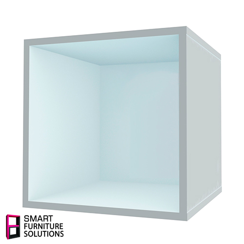 Мебельная секция - куб, корпус Белый, Задняя панель МДФ, 400мм х 400мм х 400мм - Фото 3